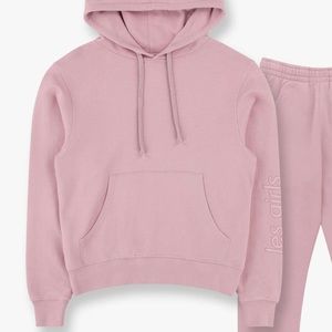 Les Girls Les Boys shrunken Pink Hoodie